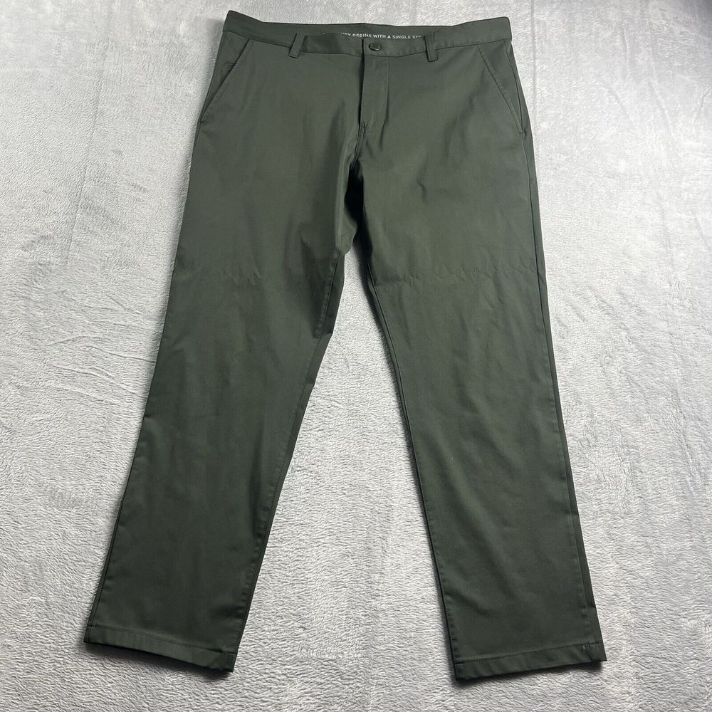 Rhone Pants Men 33 (Fits 34x27) Green Commuter Pant Straight Performance